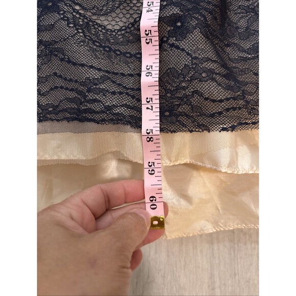 Xscape Navy Blue Lace Beaded tulle overlay Evening Gown Size 8 Formal Prom - Picture 12 of 17